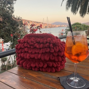 Puffy bag - νήμα, clutch, all day, χειρός, πλεκτές τσάντες - 5