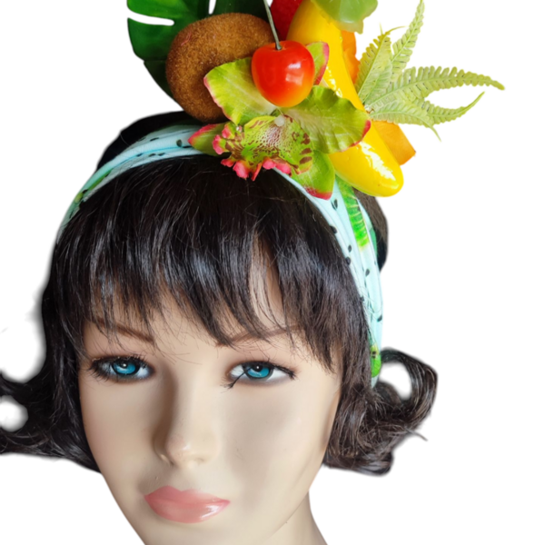 Rockabilly pin up headband Kiwi fruit headpiece Brazilian costume - ύφασμα, πλαστικό, headbands