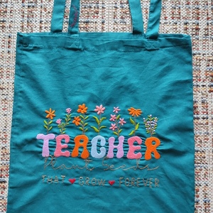 Customized Κεντητή Πάνινη Τσάντα - ύφασμα, ώμου, all day, tote, πάνινες τσάντες - 5