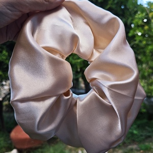 Scrunchies μονόχρωμα μεγάλα - ύφασμα, λαστιχάκια μαλλιών - 5