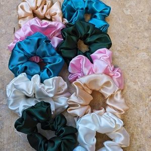 Scrunchies μονόχρωμα μικρά - ύφασμα, λαστιχάκια μαλλιών - 5