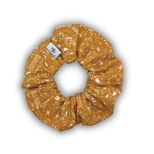 Happy Halloween scrunchie - ύφασμα, halloween, λαστιχάκια μαλλιών
