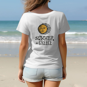 T-shirt «Summer in Greece» με μεγάλο σχέδιο ήλιου - 2