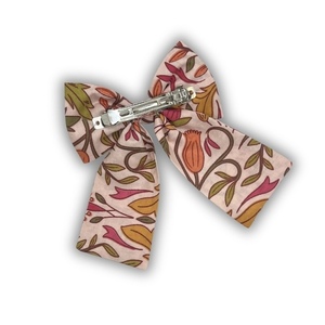 Pink bloom bow - ύφασμα, φιόγκος, hair clips - 2