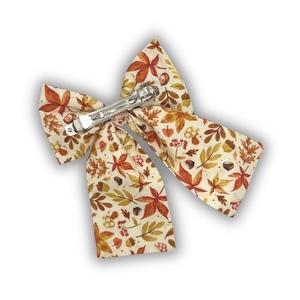 Maple bow - ύφασμα, φιόγκος, hair clips - 2