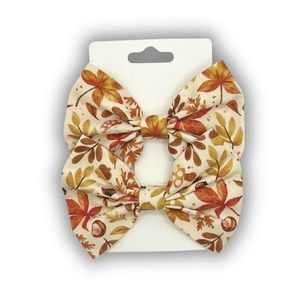 Maple mini bow set - φιόγκος, φλοράλ, για τα μαλλιά, hair clips