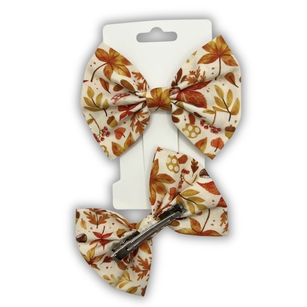 Maple mini bow set - φιόγκος, φλοράλ, για τα μαλλιά, hair clips - 2