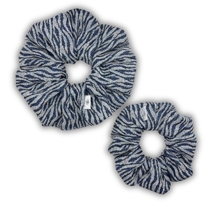 Zebra glow XL scrunchie - ύφασμα, λαστιχάκια μαλλιών, μεγάλα scrunchies - 3