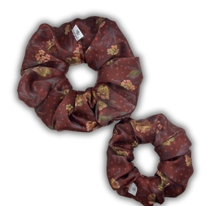 Ruby bloom XL scrunchie - ύφασμα, φλοράλ, λαστιχάκια μαλλιών, μεγάλα scrunchies - 3