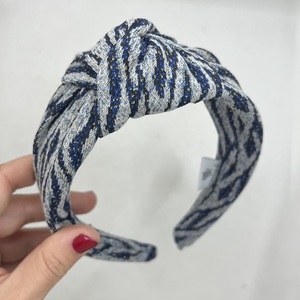 Glow zebra knot hairband - ύφασμα, στέκες - 2