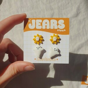 HALLOWEEN STUD PACK - πηλός, λουλούδι, halloween, ατσάλι - 3