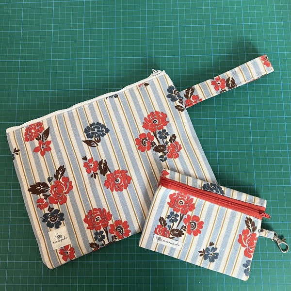 Rust stripes pouch bag - ύφασμα, ριγέ, all day, χειρός, μικρές - 2