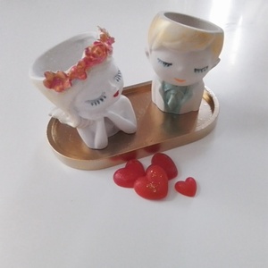 Φιγούρες κορίτσι - αγόρι σε δισκάκι Φιγούρες κορίτσι - αγόρι σε δισκάκι - διακοσμητικά, γύψος - 2