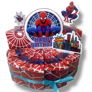 Σετ χαρτινης τουρτας spiderman - αγόρι, γλυκά, δώρα γενεθλίων, σούπερ ήρωες - 3