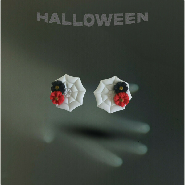 Flor de Telaraña “Threads of life in bloom” - πηλός, μικρά, halloween, ατσάλι - 3