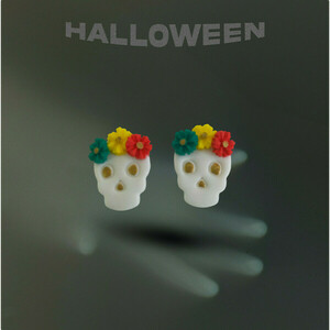 Calaveritas “Colors of memory, joy of life” - πηλός, μικρά, halloween, ατσάλι - 3