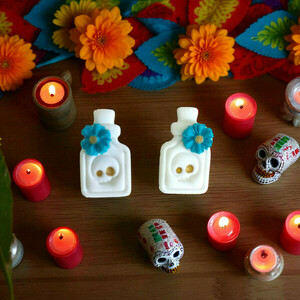 Calavera Potion “Τhe spirit of the night” - πηλός, μικρά, halloween, ατσάλι - 2