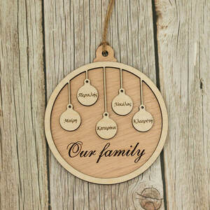 Στολίδι Our family XL - ξύλο, στολίδια, προσωποποιημένα, μπάλες - 2