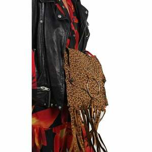 Δερμάτινη τσάντα CARLITA - δέρμα, animal print, πουγκί, χιαστί, all day - 4