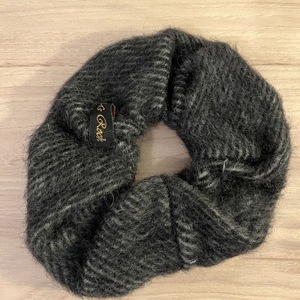 Scrunchie wool grey - μαλλί, ύφασμα, λαστιχάκια μαλλιών