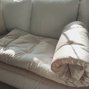 Στρώμα καναπέ μπεζ βελούδο - 65x180 εκ, sofa topper, καπιτονέ ανώστρωμα καναπέ, προστασία καναπέ από τα κατοικίδια - βελούδο - 5