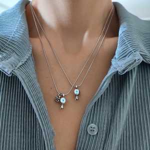 'pomegranate christmas charm' κολιέ γούρι ρόδι με ματάκι 'pomegranate christmas charm' κολιέ γούρι ρόδι με ματάκι - επάργυρα, κοντά, ρόδι, ατσάλι - 2