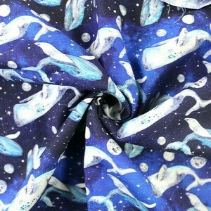 Βαμβακερό ύφασμα Whales in the sky Βαμβακερό ύφασμα Whales in the sky - για παιδιά, υλικά κατασκευών, 100% βαμβακερό - 3