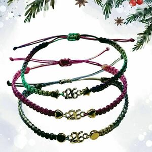 Σετ 3 Βραχιολιών – Γούρια 26 Μακραμέ με Ντεγκραντέ Κορδόνι Σετ 3 Βραχιολιών – Γούρια 26 Μακραμέ με Ντεγκραντέ Κορδόνι - νήμα, χριστουγεννιάτικα δώρα, αυξομειούμενα, γούρια - 4