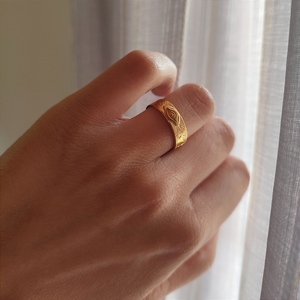 "boho eye gold" ατσάλινο δαχτυλίδι με ματάκι "boho eye gold" ατσάλινο δαχτυλίδι με ματάκι - ατσάλι, αυξομειούμενα - 2