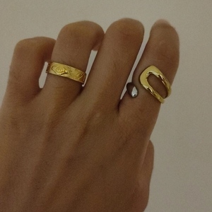 "boho eye gold" ατσάλινο δαχτυλίδι με ματάκι "boho eye gold" ατσάλινο δαχτυλίδι με ματάκι - ατσάλι, αυξομειούμενα - 3