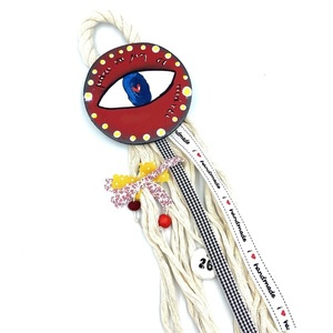 Γούρι κρεμαστό 26 μάτι ζωγραφιστό Γούρι κρεμαστό 26 μάτι ζωγραφιστό - ξύλο, vintage, ζωγραφισμένα στο χέρι, νονά, γούρια - 2