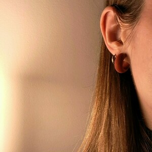 Clay huggies | 2 εκ. | Χειροποίητα σκουλαρίκια πηλού | Μπορντό κρικάκια - πηλός, μικρά, ατσάλι, boho, καρφάκι - 2