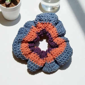 Πλεκτο λαστιχακι μαλλιων - Glacier Bloom - νήμα, λαστιχάκια μαλλιών - 2