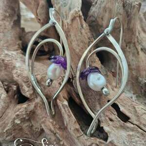 Λουλούδια βιολέ - μαργαριτάρι, χειροποίητα