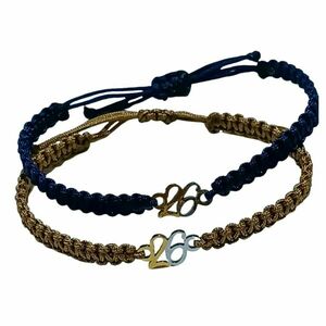 Σετ μακραμέ βραχιόλια γούρια - τύχης 2026 - νήμα, ατσάλι, αυξομειούμενα, γούρια