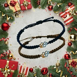 Σετ μακραμέ βραχιόλια γούρια - τύχης 2026 - νήμα, ατσάλι, αυξομειούμενα, γούρια - 3