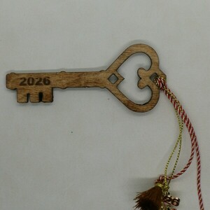 New Year Charm - ξύλο, σπίτι, γούρια, προσωποποιημένα