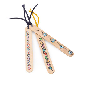 Σετ 3 προσωποποιημένων σελιδοδεικτών γούρι. Ζωγραφική σε ξύλο, χριστουγεννιάτικα σύμβολα - σελιδοδείκτες, personalised, χριστουγεννιάτικα δώρα, δώρο οικονομικό, ζωγραφική σε ξύλο - 2