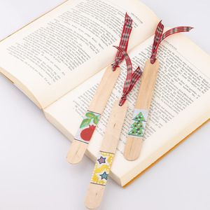 Σετ προσωποποιημένων σελιδοδεικτών. Ζωγραφική σε ξύλο, χριστουγεννιάτικα σύμβολα - σελιδοδείκτες, personalised, χριστουγεννιάτικα δώρα, δώρο οικονομικό, ζωγραφική σε ξύλο - 2