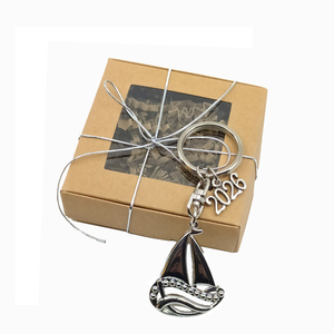 Πρωτοχρονιάτικο γούρι μπρελοκ καραβι με stras - μπρελόκ, μέταλλο, καράβι, χριστουγεννιάτικο, γούρια - 2