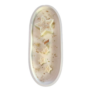 Δοχείο λευκό πορσελάνης 30 εκατοστών,με κερί σόγιας αρωματικο με χριστουγεννιάτικα στοιχεια - αρωματικά κεριά, διακοσμητικά, χριστουγεννιάτικα δώρα - 2