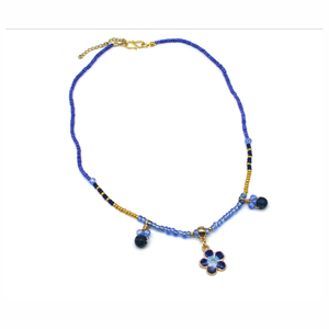 P195 - ημιπολύτιμες πέτρες, επιχρυσωμένα, κοντά, λουλούδι, ατσάλι