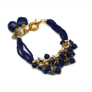 B200 - ημιπολύτιμες πέτρες, επιχρυσωμένα, χάντρες, ατσάλι, σταθερά - 2