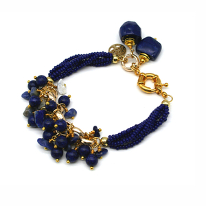 B200 - ημιπολύτιμες πέτρες, επιχρυσωμένα, χάντρες, ατσάλι, σταθερά - 3