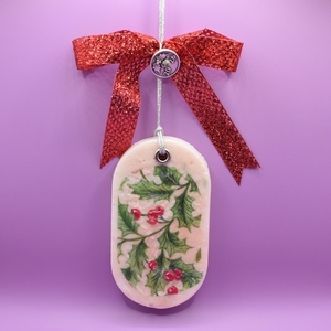 Γούρι 2026 - Αρωματική Ταμπλέτα με Γκι, Wax Melt - ύφασμα, κερί, γούρια, waxmelts - 5