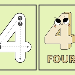 Number Flashcards – Εκτυπώσιμες Κάρτες Αριθμών για Παιδιά (PDF) - κάρτες - 4