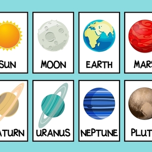 Solar System Flashcards – Εκτυπώσιμες Κάρτες Ηλιακού Συστήματος για Παιδιά (PDF) - κάρτες