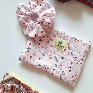 Σετ νεσεσέρ με λαστιχάκι Pink xmas - ύφασμα, σετ δώρου