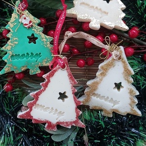 Αρωματικές ταμπλετες-στολίδια-γουρια χριστουγεννιατικα σετ 3τμχ Νο 3 - ξύλο, γούρια, δέντρο, vegan κεριά - 2