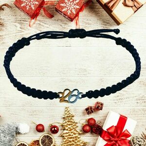 Μακραμέ βραχιόλια γούρια "26" - unisex, ατσάλι, αυξομειούμενα, γούρια - 2